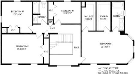 Magnolia Modular Home Floor Plan Second Floor